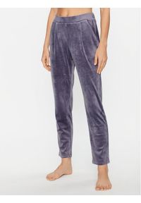 Triumph Spodnie piżamowe Cozy Comfort Velour Trousers 10216539 Szary Regular Fit. Kolor: szary. Materiał: welur