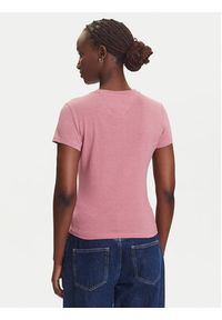 Tommy Jeans T-Shirt Essential DW0DW20913 Różowy Slim Fit. Kolor: różowy. Materiał: bawełna