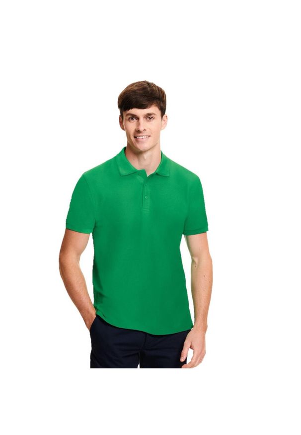 FRUIT OF THE LOOM - Koszulka Polo Męska Iconic. Typ kołnierza: polo. Kolor: zielony