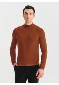 Pako Lorente - PAKO LORENTE - Półgolf męski w rudym kolorze. Kolor: fioletowy, niebieski, brązowy, biały. Materiał: nylon, wiskoza. Wzór: gładki, ze splotem #1