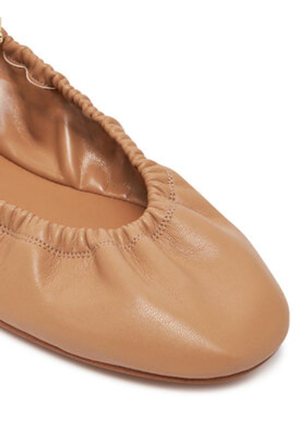 TwinSet - TWINSET Baleriny 251TCP150 Brązowy. Kolor: brązowy. Materiał: skóra