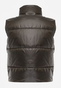 Born2be - Ciemnozielona Kamizelka z Szerokim Kołnierzem Pikowana Risara. Kolor: zielony. Długość rękawa: bez rękawów #4