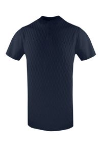 Dzianinowa, Męska Koszulka Polo - Brave Soul - Granatowa. Okazja: na co dzień. Typ kołnierza: polo. Kolor: niebieski. Materiał: poliamid, wiskoza. Sezon: lato, wiosna. Styl: casual