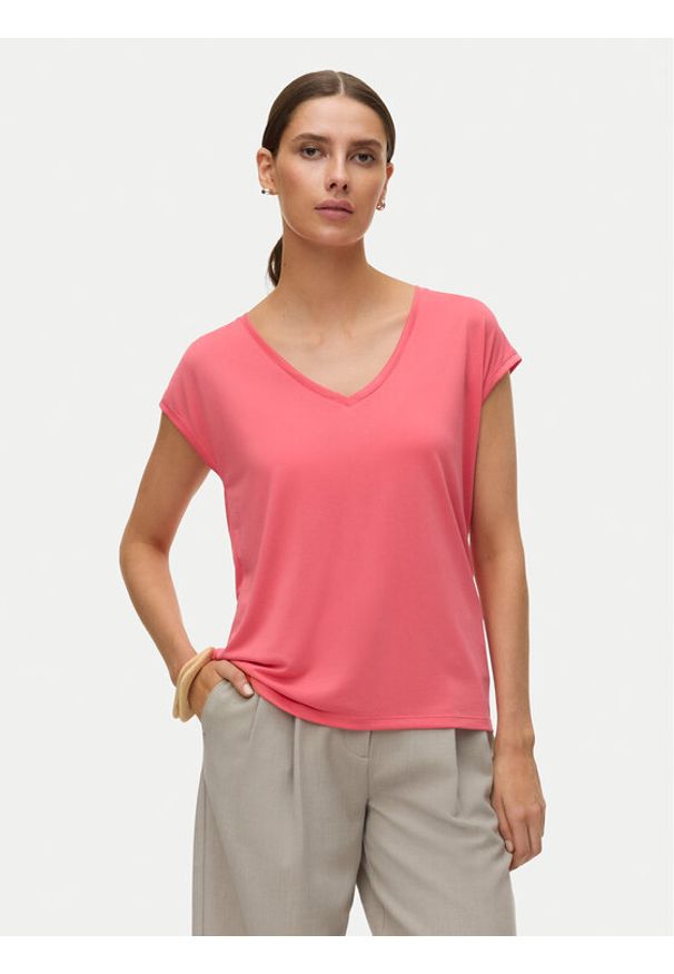 Vero Moda T-Shirt Filli 10247666 Różowy Relaxed Fit. Kolor: różowy. Materiał: syntetyk