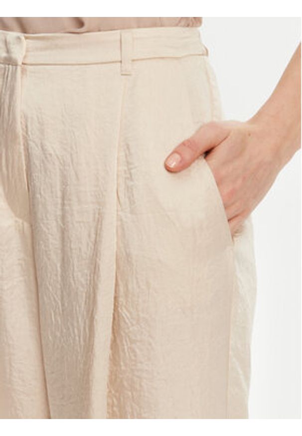 Marella Spodnie palazzo Silico 2513131125 Écru Wide Leg. Materiał: acetat