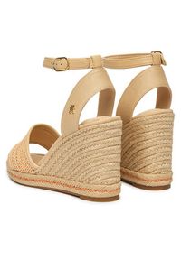 TOMMY HILFIGER - Tommy Hilfiger Espadryle High Wedge Espad FW0FW09471 Beżowy jasny. Kolor: beżowy. Materiał: syntetyk #5