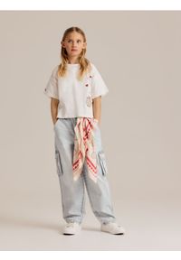 Reserved - Jeansy baggy z kieszeniami cargo - niebieski. Kolor: niebieski #1