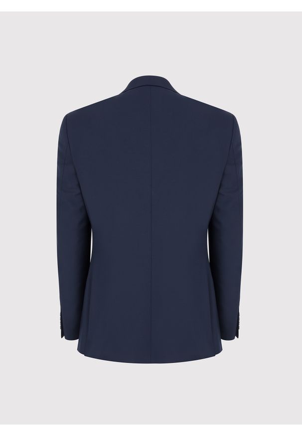 Pako Lorente - PAKO LORENTE - Granatowa marynarka garniturowa z wełną. Okazja: na spotkanie biznesowe. Kolor: niebieski. Materiał: wełna. Styl: biznesowy