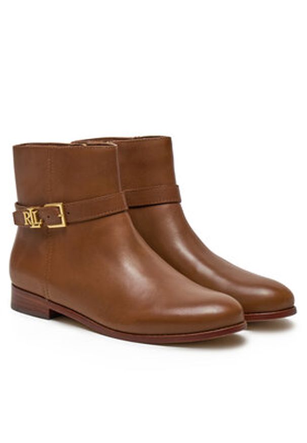Lauren Ralph Lauren Botki 802946807002 Brązowy. Kolor: brązowy. Materiał: skóra