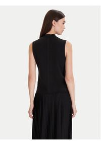 Calvin Klein Top LV044D316G Czarny Slim Fit. Kolor: czarny. Materiał: syntetyk
