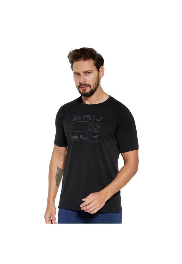 Koszulka biegowa z krótkim rękawem męska Brubeck Aerate. Kolor: czarny. Materiał: poliester, poliamid. Długość rękawa: krótki rękaw. Długość: krótkie. Sport: kolarstwo, bieganie