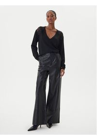ICONA Sweter RI5NT074 Czarny Regular Fit. Kolor: czarny. Materiał: wełna #3