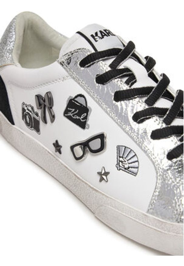 Karl Lagerfeld - KARL LAGERFELD Sneakersy KL60118E Biały. Kolor: biały. Materiał: skóra