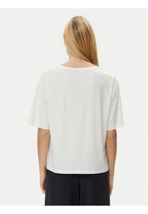 BOSS T-Shirt CP Stripe 50535723 Beżowy Relaxed Fit. Kolor: beżowy. Materiał: lyocell