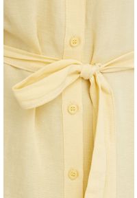Answear Lab sukienka z lnem kolor żółty mini prosta. Okazja: na co dzień. Kolor: żółty. Materiał: len. Długość rękawa: krótki rękaw. Typ sukienki: proste. Styl: wakacyjny. Długość: mini