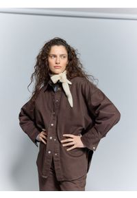 Reserved - Jeansowa koszula - dark grey jeans. Materiał: jeans