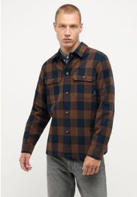Mustang - Męska Koszula MUSTANG Clemens CH Overshirt Big Check Brown Two Tone 1014499 12519. Materiał: denim #3