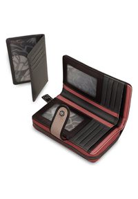 Brązowy Modny Damski Portfel Anekke Mademoiselle. Kolor: brązowy. Materiał: materiał #5