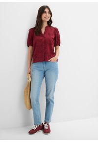 bonprix - Jeansy ze stretchem, mid waist, prosta nogawka. Kolor: niebieski #3