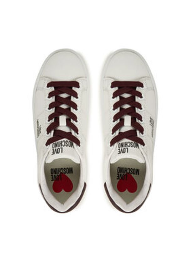 Love Moschino - LOVE MOSCHINO Sneakersy JA15315G0NIA110D Biały. Kolor: biały. Materiał: skóra