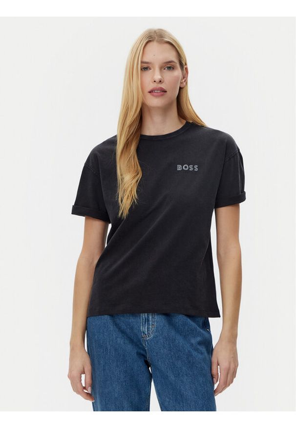 BOSS T-Shirt C_Evi_10 50535106 Czarny Relaxed Fit. Kolor: czarny. Materiał: bawełna