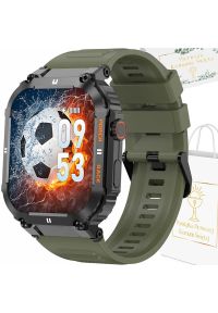 Gravity - Zegarek chłopięcy KOMUNIA SMARTWATCH GRAVITY LUTON GT6-6 czarny/ khaki gumowy. Rodzaj zegarka: smartwatch. Kolor: brązowy, czarny, wielokolorowy. Materiał: guma