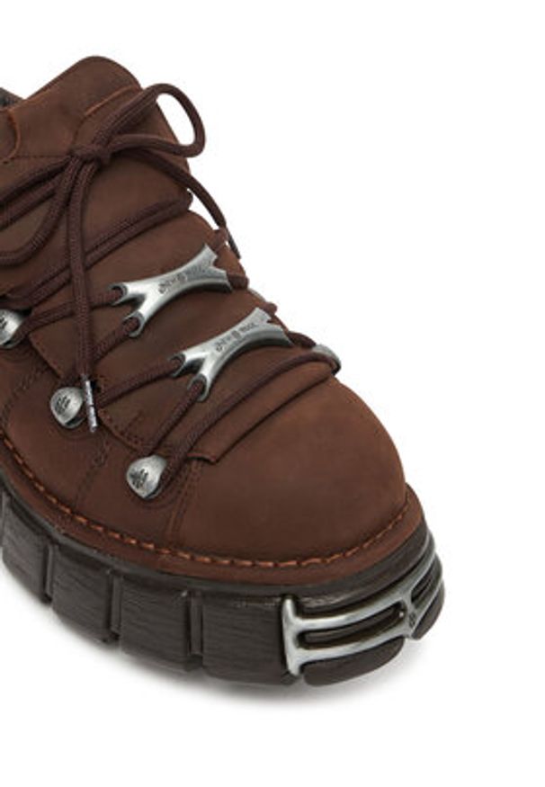 NEW ROCK Sneakersy M-120N-C56 Brązowy. Kolor: brązowy. Materiał: nubuk, skóra