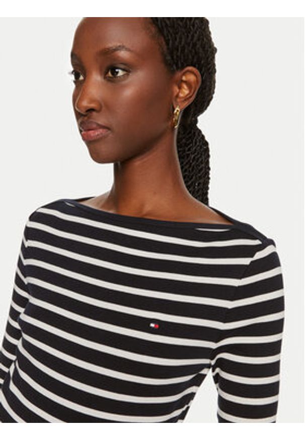 TOMMY HILFIGER - Tommy Hilfiger Bluzka New Cody WW0WW40589 Granatowy Slim Fit. Kolor: niebieski. Materiał: bawełna