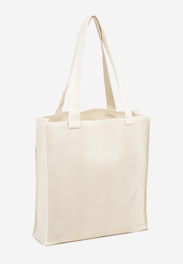 Renee - Beżowa Torebka Typu Shopper Zdobiona Tłoczeniami Salicella. Kolor: beżowy. Wzór: aplikacja. Materiał: zdobione, z tłoczeniem. Styl: elegancki, casual