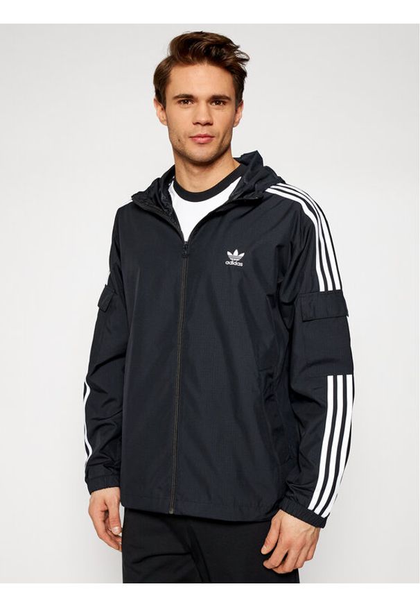 Adidas - adidas Wiatrówka adicolor Classics 3-Stripes GN3475 Czarny Regular Fit. Kolor: czarny. Materiał: syntetyk