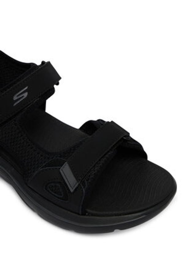 skechers - Skechers Sandały Go Walk Arch Fit 2.0 229309/BBK Czarny. Kolor: czarny. Materiał: skóra