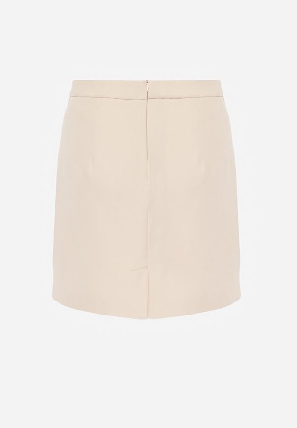 Renee - Beżowa Ołówkowa Spódnica VICES w Stylu Basic Fretima. Okazja: na co dzień, na komunię. Kolor: beżowy. Materiał: dzianina. Styl: casual, elegancki