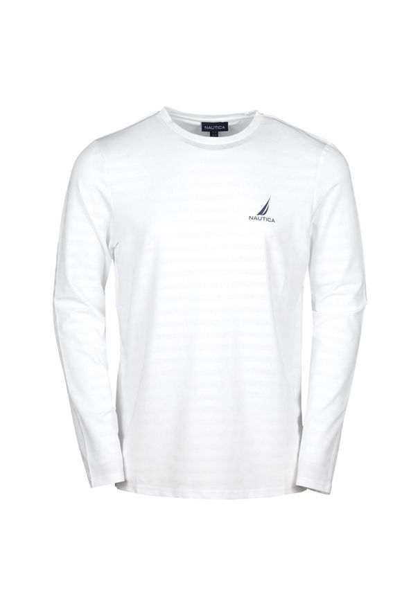 T-shirt męski Nautica Larry LS. Kolor: biały. Długość rękawa: długi rękaw
