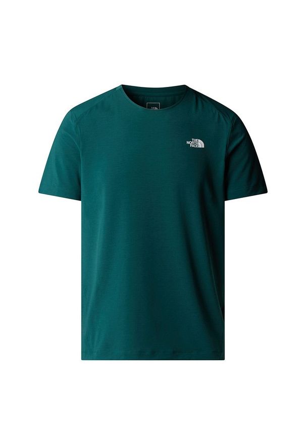 Koszulka męska The North Face Lightning Alpine 0A87H76GI1 - zielona. Kolor: zielony. Materiał: elastan, poliester, materiał. Długość rękawa: krótki rękaw. Długość: krótkie