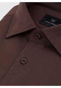 Pako Lorente - PAKO LORENTE – Ciemna brązowa bawełniana koszula męska. Kolor: niebieski, brązowy, zielony. Materiał: bawełna. Długość rękawa: długi rękaw. Długość: długie. Wzór: gładki #3