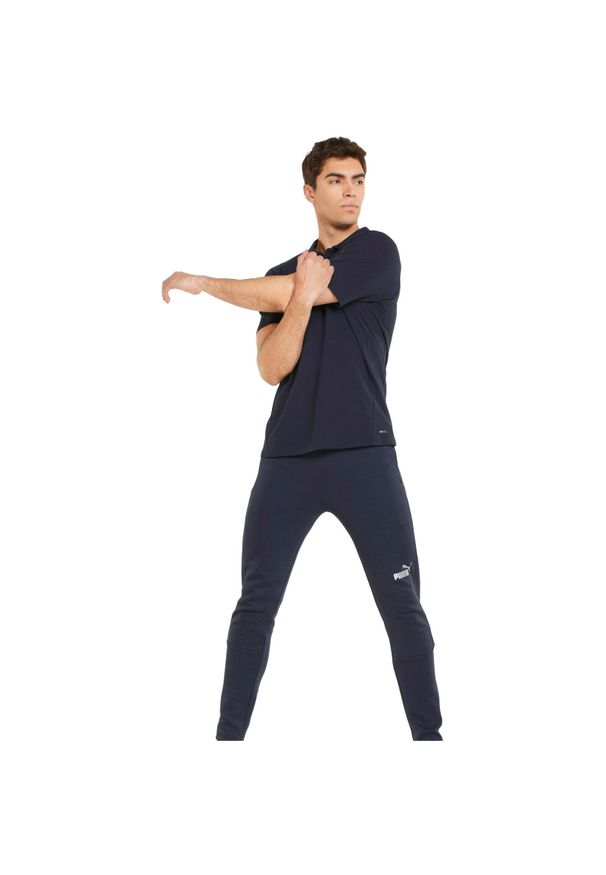 Spodnie Puma Teamfinal Casuals Pants, Mężczyźni. Kolor: biały, wielokolorowy, niebieski. Materiał: bawełna, materiał