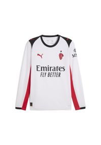 Puma - Męska koszulka wyjazdowa z długim rękawem AC Milan 25/26 PUMA. Kolor: czerwony, biały, wielokolorowy. Długość rękawa: długi rękaw. Długość: długie. Sport: piłka nożna