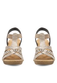Rieker Sandały 665K3-60 Beżowy. Kolor: beżowy. Materiał: skóra #7