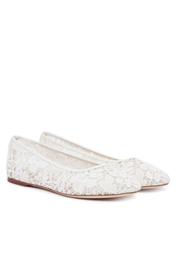 Lauren Ralph Lauren - LAUREN RALPH LAUREN Baleriny 802P10533001 Biały. Kolor: biały. Materiał: materiał