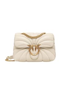 Pinko - PINKO Biała torebka Love Puff Mini CL. Kolor: biały. Materiał: skórzane, pikowane. Styl: elegancki #5