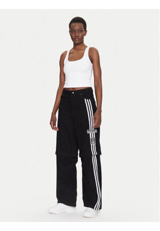 Adidas - adidas Jeansy Adibreak JD0082 Czarny Wide Leg. Kolor: czarny