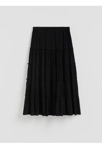 Reserved - Spódnica z wiskozy - czarny. Kolor: czarny. Materiał: wiskoza #1