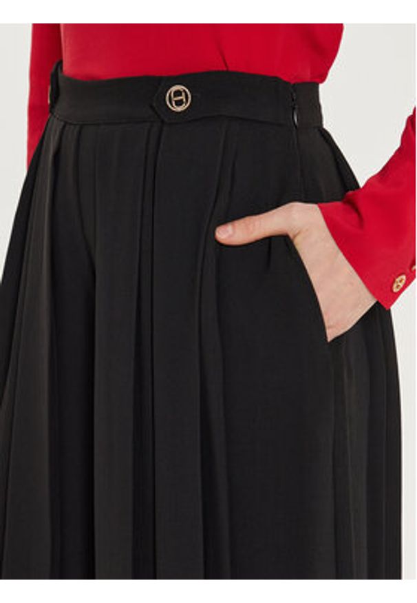 TwinSet - TWINSET Spodnie palazzo 242TT2172 Czarny Wide Leg. Kolor: czarny. Materiał: syntetyk