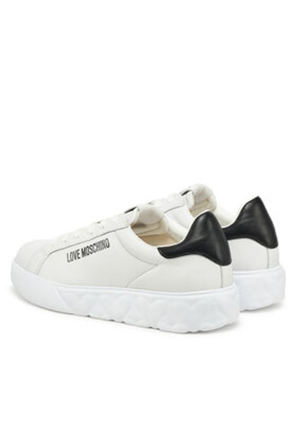 Love Moschino - LOVE MOSCHINO Sneakersy JA15034G1MIA110A Biały. Kolor: biały. Materiał: skóra