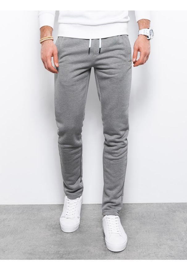 Ombre Clothing - Zestaw spodni męskich dresowych - 2-pak mix Z38 V3 - XXL. Kolor: szary. Materiał: dresówka. Wzór: melanż. Styl: klasyczny
