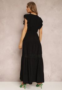 Renee - Czarna Sukienka Callamene. Kolor: czarny. Materiał: wiskoza, koronka. Wzór: gładki, ażurowy, aplikacja, bez wzorów. Sezon: lato. Długość: maxi #3