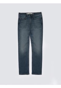 Big-Star - Jeansy męskie dopasowane granatowe Terry High Waist 329. Okazja: na co dzień. Stan: podwyższony. Kolor: niebieski. Styl: klasyczny, casual
