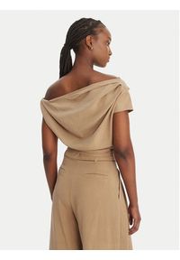 Eleh Bluzka SS260098 Beżowy Regular Fit. Kolor: beżowy. Materiał: lyocell #2