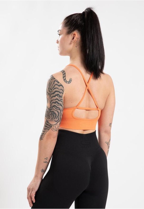 GORILLA WEAR - Olivia Bezszwowe Biustonosz sportowy - Peach. Kolor: pomarańczowy, wielokolorowy, różowy. Sport: fitness