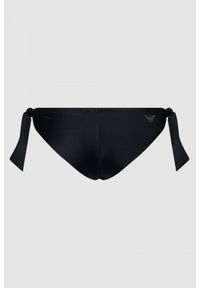 Emporio Armani - EMPORIO ARMANI Czarne wiązane bikini ze srebrnym logo, Rozmiar XS. Kolor: czarny. Materiał: poliamid #4